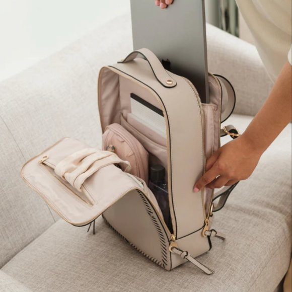 Kaya Laptop Backpack in Stone - Picture 3 of 13